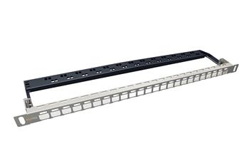 19" modulární neosazený high-density patch panel Solarix 24 portů 0,5U SX24HDM-0-STP-SL-UNI