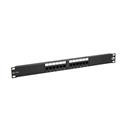 19" patch panel Solarix 12 x RJ45 CAT5E UTP 150 MHz černý 1U SX12-5E-UTP-BK