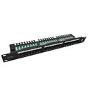 19" patch panel Solarix 24 x RJ45 CAT5E UTP s vyvazovací lištou 1U SX24L-5E-UTP-BK-N