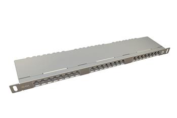 19" patch panel Solarix 24xRJ45 CAT6 STP s vyvazovací lištou 0,5U SX24HD-6-STP-SL