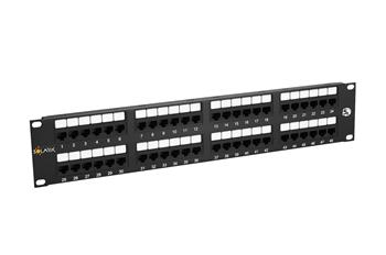 19" patch panel Solarix 48 x RJ45 CAT5E UTP 150 MHz černý 2U SX48-5E-UTP-BK