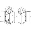 19" Rozvaděč stojanový 45U 800x800, šedý, prosklené uzamykatelné dveře