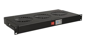 Chladící jednotka 19" 1U 2 ventilátory s bimetalovým termostatem BK do 19" lišt VJ19-2-T-B