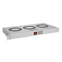 Chladící jednotka 19" 1U 2 ventilátory s bimetalovým termostatem RAL 7035 do 19" lišt VJ19-2-T-G