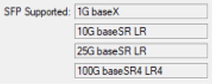 SFP Supported