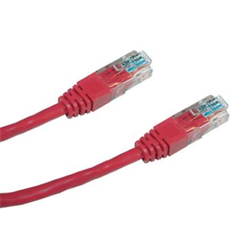 Patch cord Datacom UTP Cat 5e, 0,25 m, červený, nestíněný