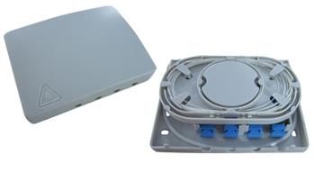 Optická zásuvka FTTH pro 4 spojky SC/E2000 Simplex nebo LC Duplex
