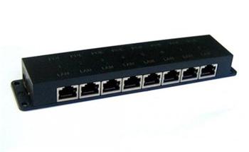 Pasivní PoE adapter/slučovač 8 porty LAN s napájením/8 porty LAN, BOX