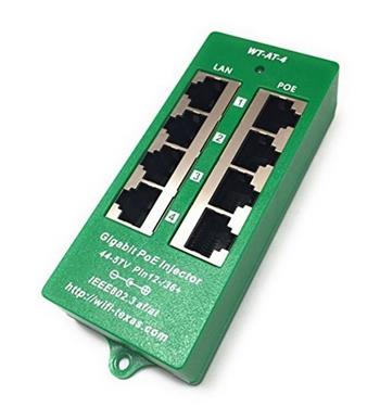 Gigabitový PoE adapter/slučovač 4 porty LAN s napájením/4 porty LAN, BOX AF/AT