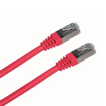 Patch cord Datacom FTP Cat 5e, 0,5 m, červený, stíněný, 24AWG