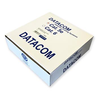 Kabel Datacom UTP CAT5e, drát, nestíněný, box 100m, šedý