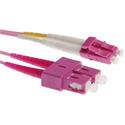 Masterlan optický patch cord, LCupc/SCupc, Duplex, Multimode 50/125, OM4, 1m
