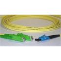 Optický patchcord SM 9/125um, 1 m, duplex, E2000/APC-LC/PC, vyrobený v EU