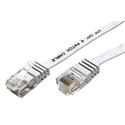 Patch cord UTP Cat 6, 7m, bílý, plochý