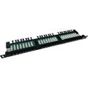 Patch panel Solarix 24x CAT5E UTP s vyvazovací lištou 0,5U