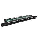 Patch panel Solarix 24x CAT5E UTP s vyvazovací lištou 1U