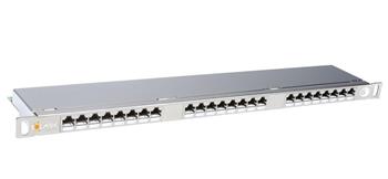 Patch panel Solarix 24x CAT6 STP, 0,5U silver