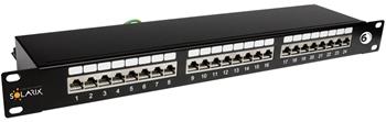 Patch panel Solarix 24x CAT6 STP, 1U black