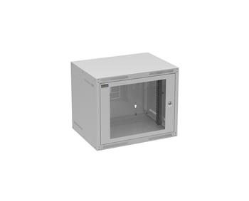 Rozvaděč nástěnný GrandN 9U 450mm, dveře sklo, RAL 7035, GrandN-9U-645-11-G