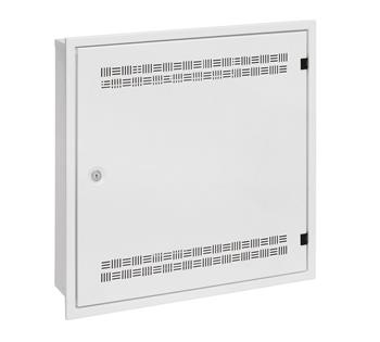 Rozvaděč SOHO LC-18 do zdi s lištami 2U, 4U a 11U, 550x550 bílá RAL9003 s rámečkem k zazdění