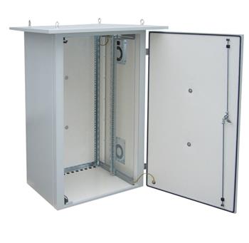 Rozvaděč termoizolovaný LC-07 24U 700x600 RAL7035 s vent. pravá bočnice LC-07-24U-76-25002-0P-G