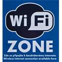 Samolepka Wi-Fi zone malá k nalepení na povrch předmětů, 100 x 90 mm