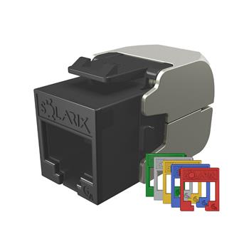 Samořezný keystone Solarix CAT6A UTP SXKJ-10G-UTP-RAL-SA, RAL FIT moduly, Component Level a 4PPoE c