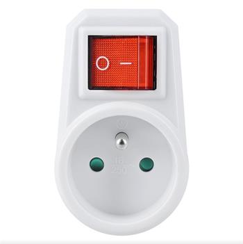 Solight zásuvka P96, 16A, bílá, vypínač