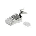Stíněný konektor Solarix RJ45 8p8c Cat6A, drát 100ks