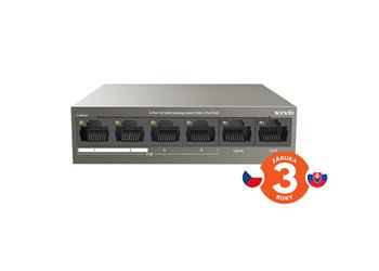 Tenda TEF1106P-4-63W 6xRJ45 Switch s 4xPoE 802.3af/at, 10/100Mbps, celkem 58W, Kov