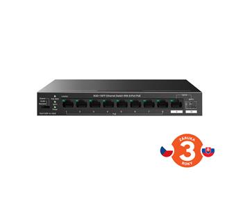 Tenda TEG1110PF-8-120W 9x RJ45 Switch s 8x PoE RJ45 802.3af/at 10/100/1000Mbps + 1x SFP 100/1000 Mb