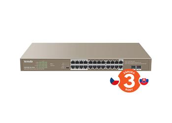 Tenda TEG1126P-24-410W 24x RJ45 Switch s 24x PoE RJ45 802.3af/at 10/100/1000Mbps + 2x SFP 1000 Mb/s