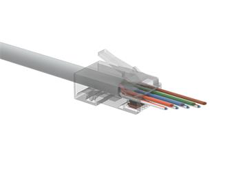 Univerzální EASY konektor RJ45 CAT5E UTP 8p8c na drát i licnu SXRJ45-5E-UTP-EASY