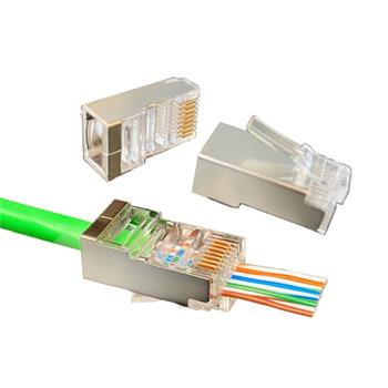 W-star Konektor FTP RJ45, Cat5e, balení 100ks pozlacený, pass through
