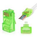 W-star Konektor UTP RJ45 Cat5e, balení 100ks pozlacený, zelená, pass through