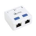 Zásuvka Solarix CAT5E STP 2 x RJ45 na omítku bílá SX288-5E-STP-WH