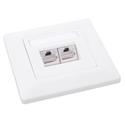 Zásuvka Solarix CAT5E STP 2 x RJ45 pod omítku bílá SX9-2-5E-STP-WH