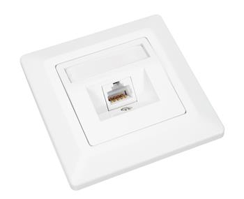 Zásuvka Solarix CAT5E UTP 1 x RJ45 pod omítku bílá SX9-1-5E-UTP-WH