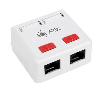 Zásuvka Solarix CAT5E UTP 2 x RJ45 na omítku bílá SX288-5E-UTP-WH